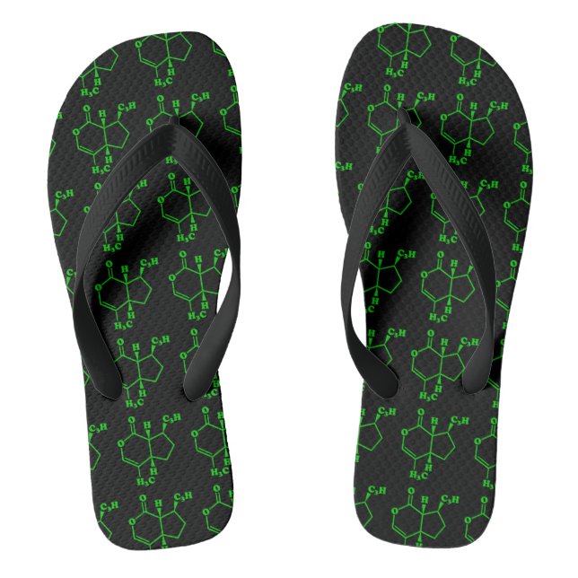 Catnip Nepetalactone Molecular Chemical Formula Flip Flops (Footbed)