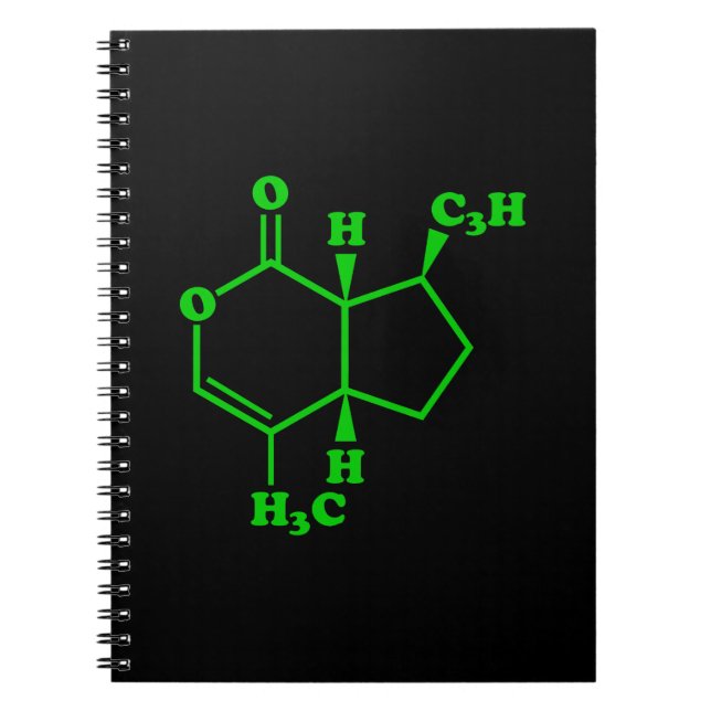 Catnip Nepetalactone Molecular Chemical Formula Notebook (Front)