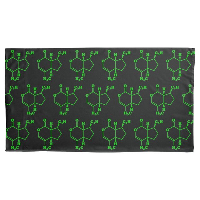 Catnip Nepetalactone Molecular Chemical Formula Pillowcase (Front-Left)