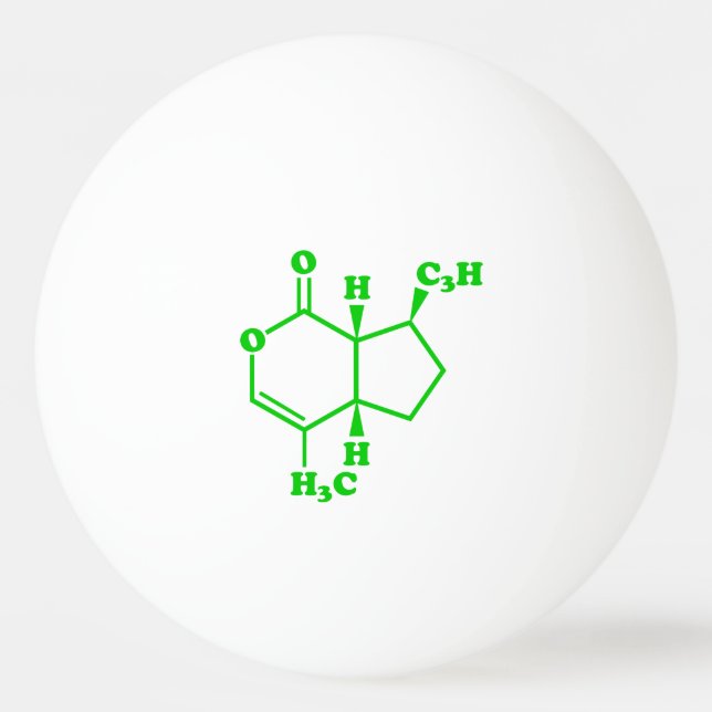 Catnip Nepetalactone Molecular Chemical Formula Ping Pong Ball (Front)