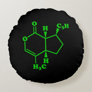 Catnip Nepetalactone Molecular Chemical Formula Round Pillow