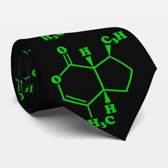 Catnip Nepetalactone Molecular Chemical Formula Tie (Rolled)