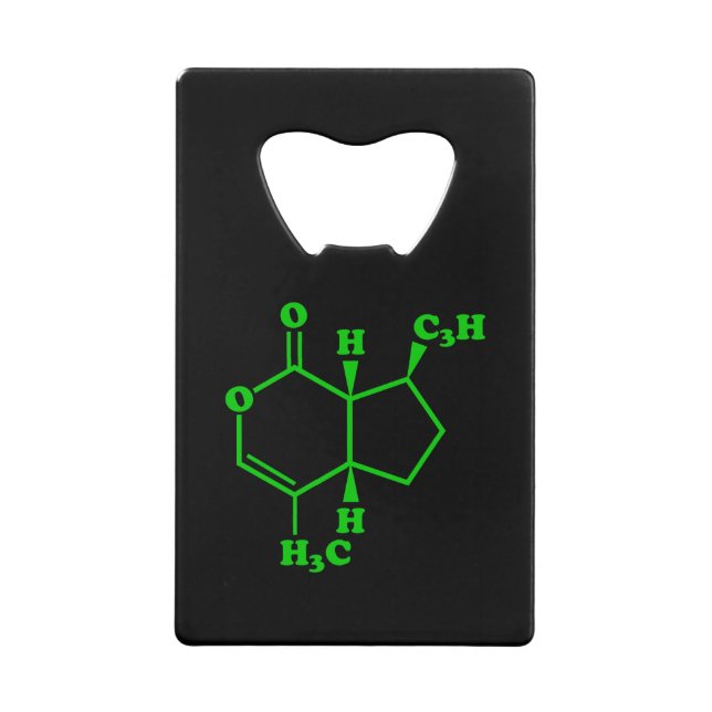 Catnip Nepetalactone Molecular Chemical Formula Wallet Bottle Opener (Front)