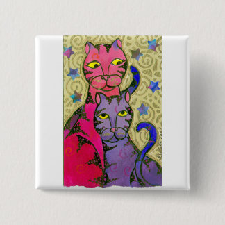 CatNStars 2 Inch Square Button