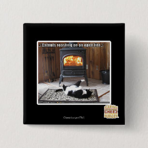 Catnuts roasting 2 inch square button