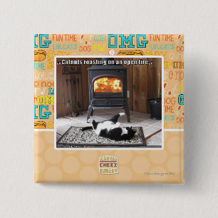 Catnuts roasting 2 inch square button