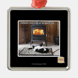 Catnuts roasting metal ornament