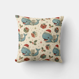 Catoosa Blue Whale Christmas Home Decor Throw Pillow