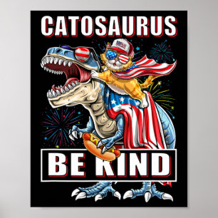 Catosaurus Funny Cat Dinosaur Meowica  Poster