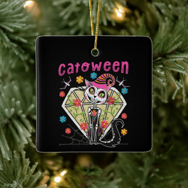Catoween Halloween Ceramic Ornament (Tree)