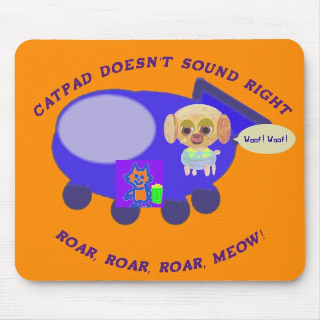Catpad Doesn't Sound Right Orange Mouse Pad (Front)