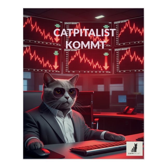 Catpitalist: Marktcrash-Komödie - Lustiges Finanz- Poster (Front)