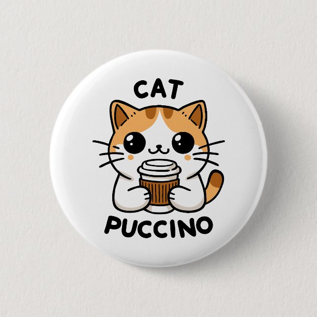 Catpuccino 2 inch round button (Front)