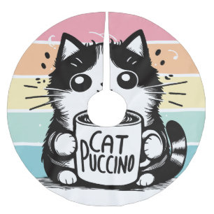 Catpuccino 3 brushed polyester tree skirt