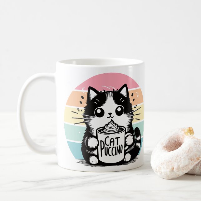 Catpuccino 3 coffee mug (With Donut)