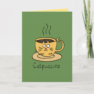 Catpuccino Café Cappuccino Carte de voeux pour cha
