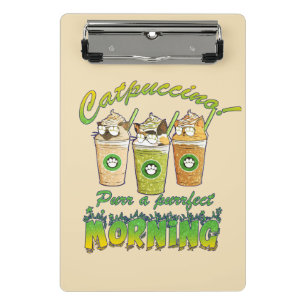 Catpuccino – Purr a Purrfect Morning   Cute Cat Mini Clipboard