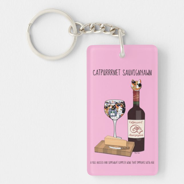 Catpurrrnet Sauvigyawn Keychain (Front)