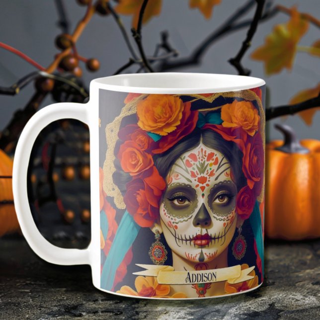 Catrina Day Of The Dead 1 With Text Coffee Mug (Creator Uploaded)