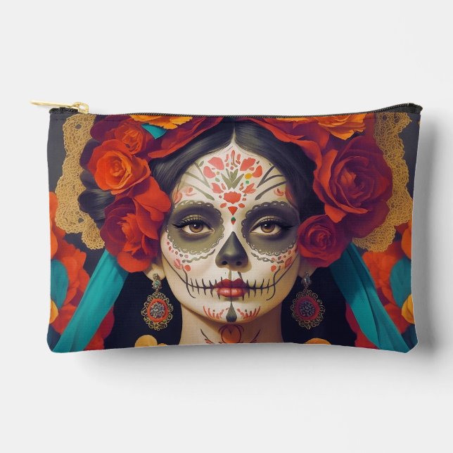 Catrina Day Of The Dead Small Accessory Pouch (Front)