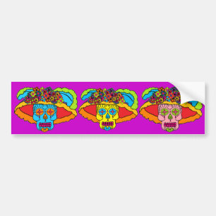 Catrina Sugar Skull Bumper Sticker