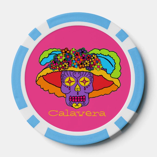 Catrina Sugar Skull Poker Chips (Back)