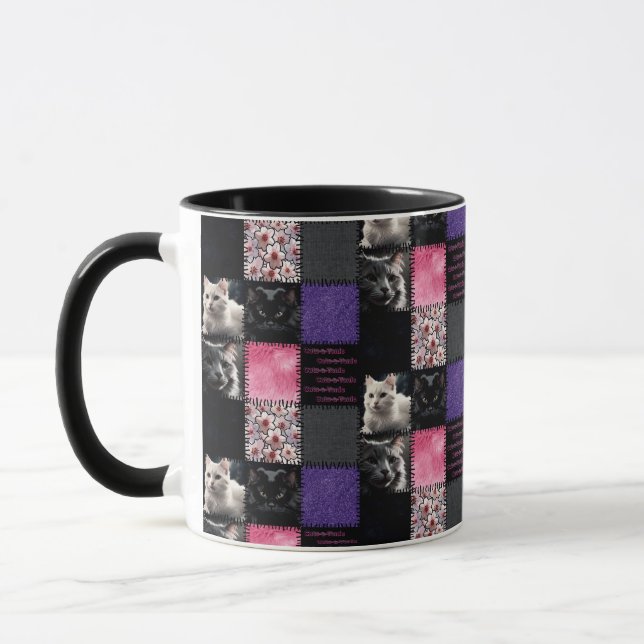 Cats-a-Tonic Patchwork Cat Mug (Left)