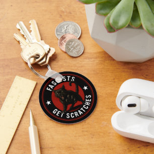 Cats Against Fascists Keychain