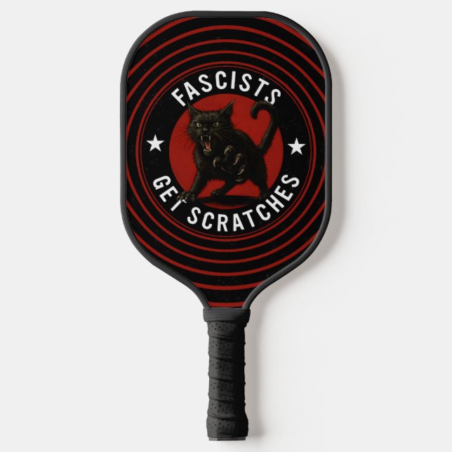 Cats Against Fascists Pickleball Paddle (Front)
