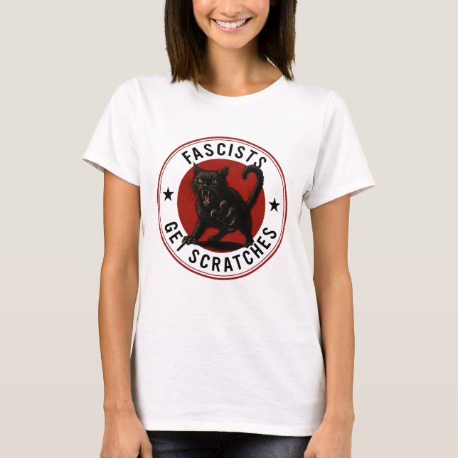 Cats Against Fascists T-Shirt (Front)