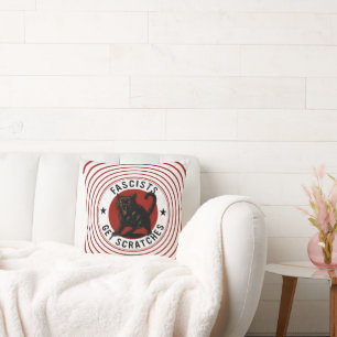 Cats Against Fascists Throw Pillow