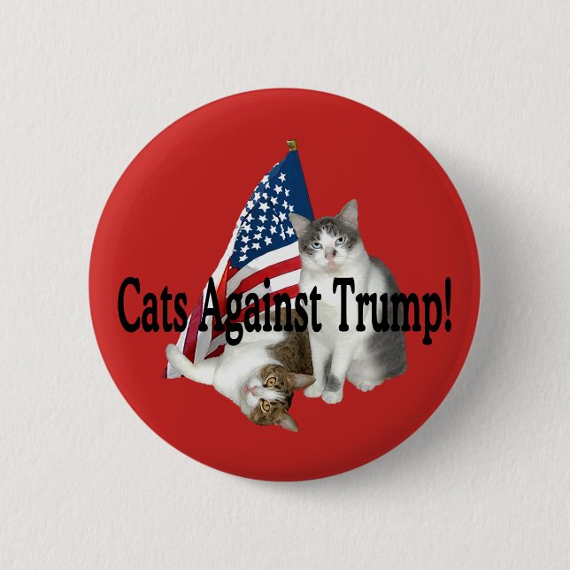 "Cats Against Trump" Button (Front)
