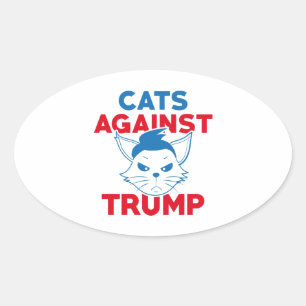 Cats Against Trump Oval Sticker