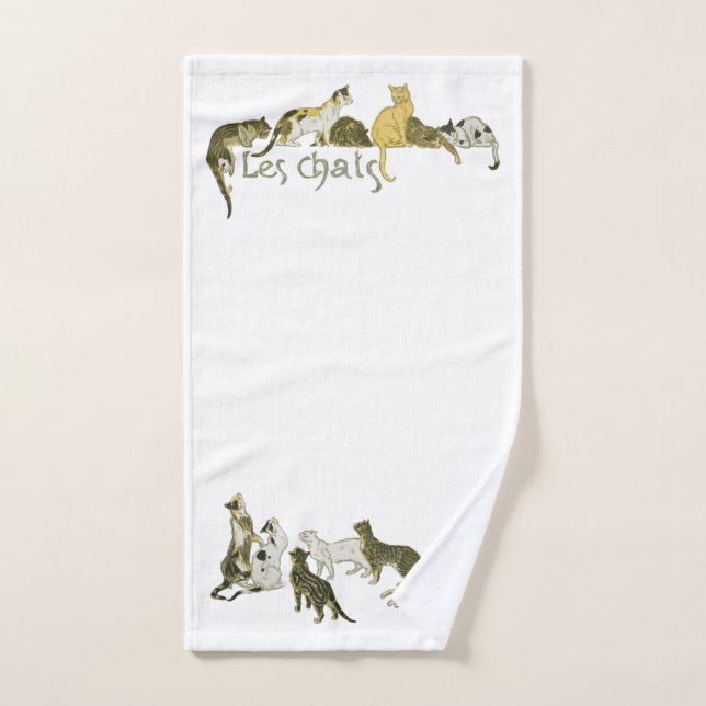 Cats, Alexandre Steinlen Hand Towel (Hand Towel)