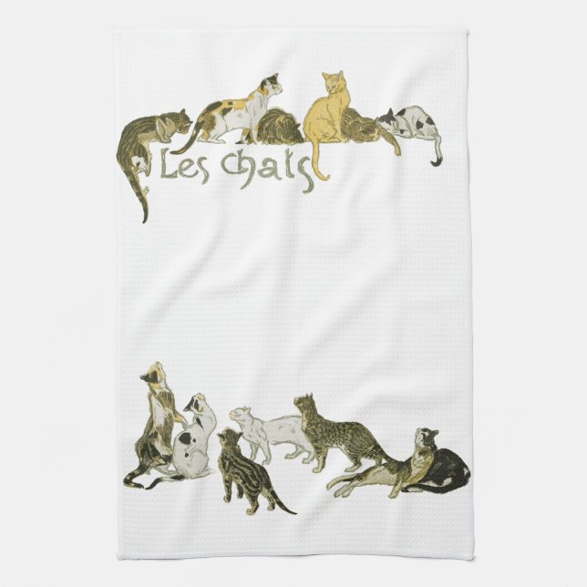 Cats, Alexandre Steinlen Kitchen Towel (Vertical)