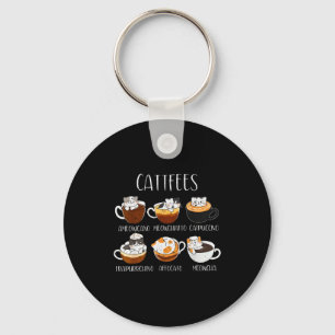 Cats & Coffee Lover Funny Caffeine Quote Cattf Keychain