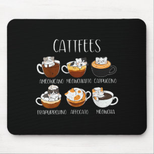 Cats & Coffee Lover Funny Caffeine Quote Cattf Mouse Pad