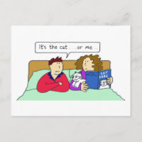 Cats and a Couple in Bed Relationship Humour