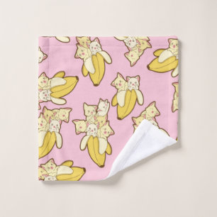 Cats And Bananas Pattern Bath Towel Set