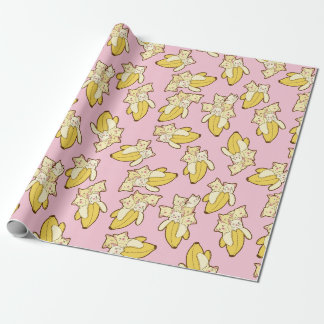 Cats And Bananas Pattern Wrapping Paper