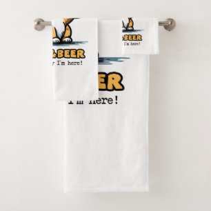 Cats and beer 2 bath towel set
