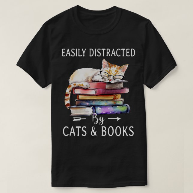 Cats and books 1 T-Shirt (Design Front)