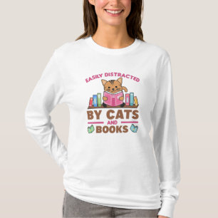 Cats And Books Funny Saying With Book And Cat T-Shirt