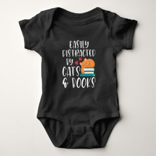 Cats and Books Lover Kitty addicted Bookworm Baby Bodysuit