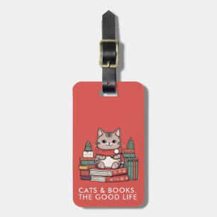 Cats and Books Luggage Tag