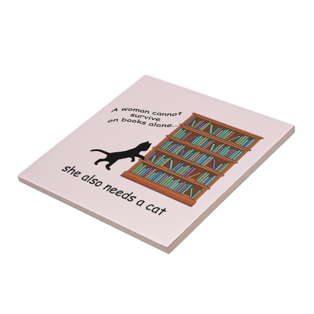 Cats and Books Tile (Side)