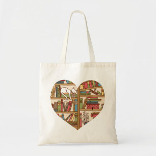 Cats and Books Tote Bag
