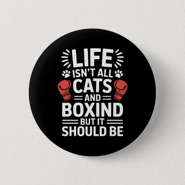 Cats And Boxing Funny Boxing  2 Inch Round Button (Front)