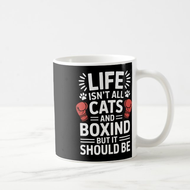 Cats And Boxing Funny Boxing  Coffee Mug (Right)