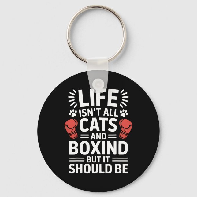 Cats And Boxing Funny Boxing  Keychain (Front)